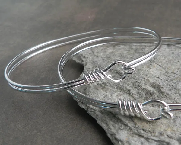 Wire Wrap 2 Row Oval Silver Bracelet